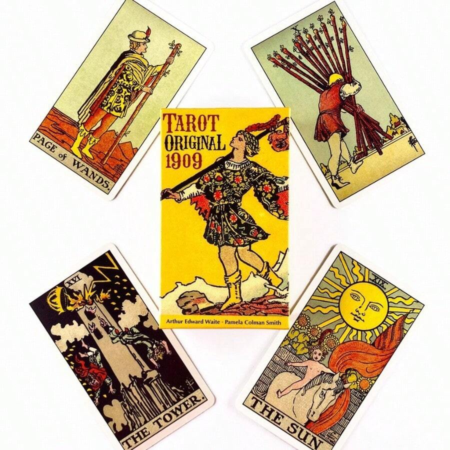 Bộ bài Tarot Original 1909, trò chơi bàn giải trí tiệc tùng, thẻ tiên tri bói toán oracle - trắng - Xem 1