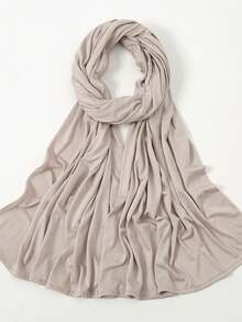 1pc Solid Color Viscose Long Hijab - Champagne - View 3