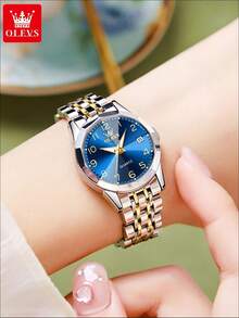 Jam Tangan Quartz Mewah Wanita, Tahan Air, Tampilan Tanggal Bercahaya, Tali Jam Stainless Steel, Hadiah untuk Pacar, Cocok untuk Natal, Halloween - Satu-Ukuran - View 6