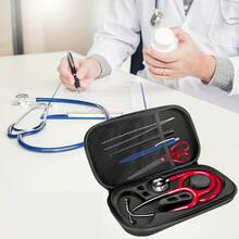 Lightweight Portable EVA Stethoscope Carrying Case, Hard Shell Storage Box With Handle & Double Zipper, Nurse Organizer Bag For Nursing Students, Fits Pen Lights Tweezers Scissors, Home Clinic Travel Use, Mesh Pocket & Soft Lining, Empty Case Only - Multicolor - View 4