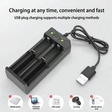 Dual Slot USB Charger, Can Simultaneously Charge 3.7V Rechargeable Lithium Batteries (18650 Model), Suitable For 18500/18490/16340/14500 Model Batteries. - Onesize - View 2