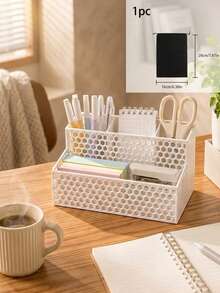 Large Capacity Honeycomb Hollow Design Desktop Organizer Rack Multi-Layer Multi-Compartment Office Supplies And Student Desk Clutter Storage Rack Suitable For Office Desk And Study Desk Desk Organizer Desk Accessories Desk Organizer - Multicolor - View 8