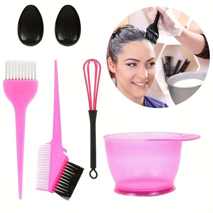 7-In-1 Professional Hair Styling Tool Set | Color Bowl + Ergonomic Comb | Salon-Grade 6-Piece Set Suitable For All Hair Types | Ear Covers | Christmas & Valentine's Day Gift - Multicolor - View 7