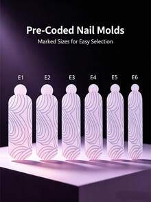 Reusable Textured Silicone Nail Extension Molds, 3D Embossed Pattern Double-Sided Nail Molds, DIY Polymer Gel Nail Art Tools, Suitable For Salon And Home Use - Multicolor - View 6