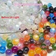 100/200pcs 6/8/10mm UV Color Changing Acrylic Beads,Abacus Beads,,Round Hole Loose Beads For Jewelry Making,DIY Necklace,Bracelet,Phone Charms,Keychain,Shoe Charms,Car Hanging Crafts,Spark Your Creativity - Multicolor - View 6