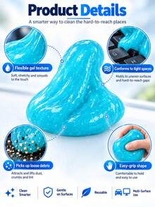 1pc Large Capacity Multi-Purpose Car Cleaning Gel,Car Interior Cleaner,Dust Remover Crevice Cleaner,Car Vent Cleaner,Keyboard Cleaner,Cleaning Putty For Computers,Laptops,Cameras,Desktops,Car Interior,Auto Detailing Tool,Household Cleaning Accessory - Multicolor - View 3