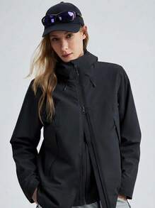 CAMEL CROWN 女款 Chama PLUS 三合一專業戶外夾克，防水登山與攀登外套，適合戶外探險 - 鑽石黑 - 查看 3