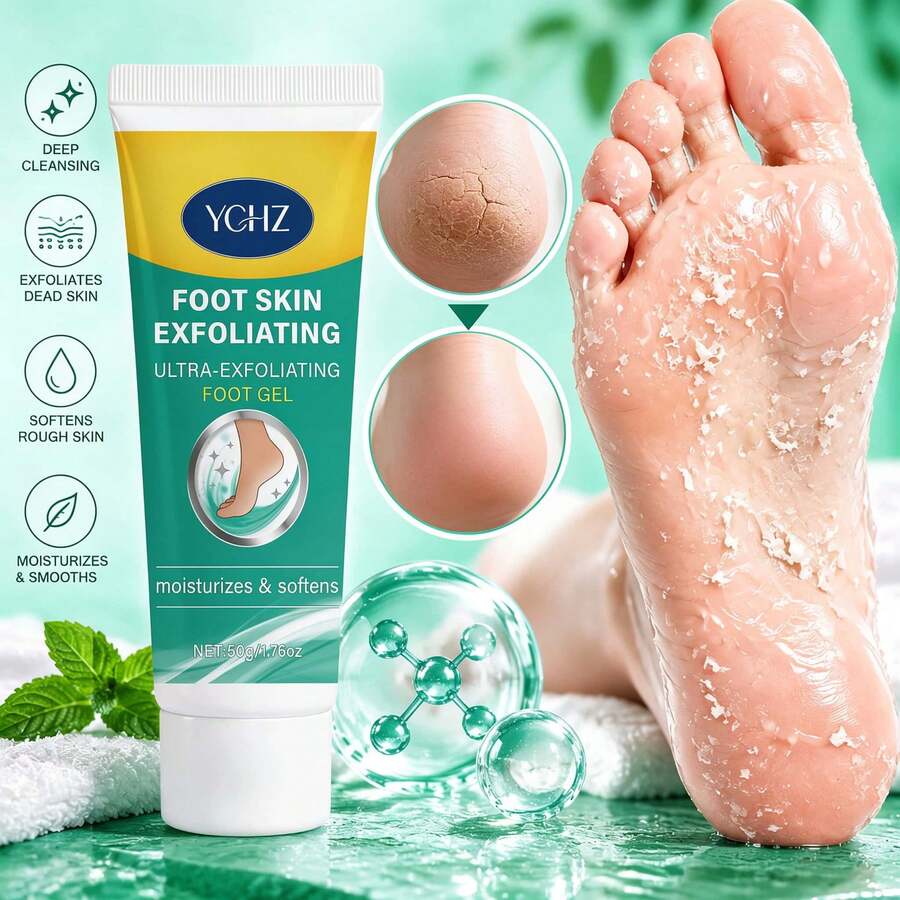 YCHZ Foot Exfoliating Peeling Gel, Gentle Deep Cleansing Foot Scrub, Remove Dead Skin & Callus Soften Cracked Rough Heels, Alcohol Free Brightening Foot Care, All Skin Types, 50g - 50G - View 1