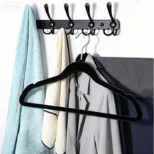 1pc Premium Flocked Hanger, Non-Slip Thin Flocked Felt Coat Hanger, Sturdy Heavy Duty Suit Hanger, Closet Storage Organizer - B - View 6
