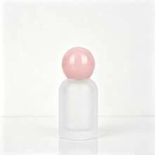30ml The Refillable Empty Perfume Bottle, With A Smooth Pink Spherical Lid, Transparent Frosted Style, Portable Mini Aesthetic Empty Perfume Bottle, Suitable For Men And Women To Travel And Fill Perfume - Multicolor - View 6