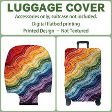 1PC, Flat Print Design, Luggage Cover (Only Luggage Cover, Luggage Not Included), Suitable For 20 To 30 Inch Luggage, Made Of Thickened High-Quality Fabric, Essential Accessory For Your Travel And Checked Luggage. - Multicolor - View 9