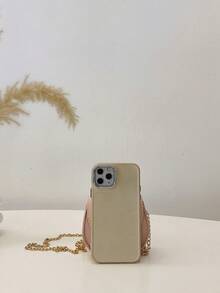Vintage Litchi Texture Mini Saddle Bag, Heart Metal Lock Chain Crossbody Bag, Versatile Coin Purse For Girls - A - View 3