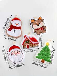 1pc Christmas Themed Hanging Hand Towel, Featuring Santa Claus, Snowman, Reindeer And Christmas Tree House Design, Suitable For Home, Kitchen, Bathroom, Hotel, B&B, Restaurant, Cafe And Christmas Party Occasions - One Size Fits All - View 3