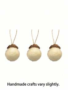 1 Set Christmas Felt Acorn Decorations, Felt Ball Pine Cone Pendants, Can Be Hung On Christmas Tree, Wreath, Wall And Window, Suitable For Christmas Party, Winter Holiday, Family Gathering And DIY Craft Projects - A - View 14