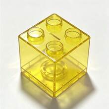 1PC-Colorful Building Block Storage Box-Ins Style Transparent Square Piggy Bank With Lid-Waterproof Dorm Desk Decor-Back To School-Office-Holiday-Gift - Multicolor - View 7