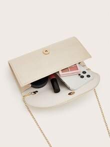 REMANLAND Apricot Velvet Evening Clutch With Sculpted Gold Hardware, Sleek Envelope Flap And Compact Shape, Stylish Purse For Date Nights, Parties & Weddings - Apricot - View 4