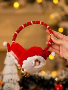 2 buah Penutup Telinga Dekorasi Natal untuk Pesta, Motif Kartun Santa Claus, Penutup Telinga Hangat - MultiWarna - View 4