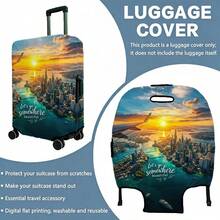 1PC / Flat Print Design / Luggage Protective Cover (Only Luggage Protective Cover, Not Including Luggage) / Suitable For 20 To 28 Inch Luggage / Made Of Thickened Fabric / Essential Accessory For Your Travel And Checked Luggage. - Multicolor - View 15