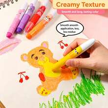 (6/12pcs) Cute Giant Rotating Crayons, Washable, Smooth And Easy To Apply, Suitable For Coloring, Drawing, DIY Crafts, Art Projects, Back To School Essential Gift - Multicolor - View 7