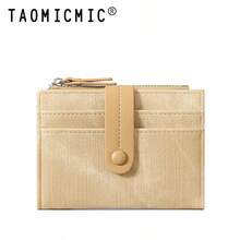 Women's Bifold Short Wallet Canvas With Card Slot ID Window Zipper Coin Purse Classic Vintage Portable For Daily Commute Birthday Gifts - Multicolor - View 10