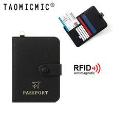 RFID Blocking Passport Holder PU Travel Document Wallet With Detachable Lanyard Multi Slots Holds 2 Passports Cards SIM Cards & Boarding Ticket - Multicolor - View 16