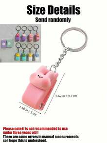 10pcs Cartoon Animal Mini Stapler Keychain Set, Macaron Colorful Random Styles, Portable Compact Stapler With Staples, Cute Creative Pendant Mini Stapler, Student Back To School Stationery Office Home Organization Binding Tool, Mini Stationery Set Gift - Multicolor - View 3