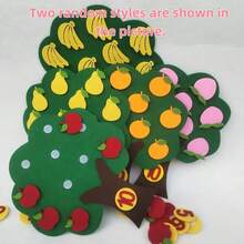 Children's Educational Early Learning Toys Sewing DIY Felt Handmade Kit Fabric Felt And Non-Woven Cloth Kindergarten Toys And Teaching Aids, Fruit Tree Math Montessori Game For Learning Numbers 1-10, School, Students, Stationery, Learning Supplies, Attractive Items, Kindergarten Children's Educational Toys, Math Toys, Including Apple Tree, Pear Tree, Banana Tree, Orange Tree, Peach Tree - Multicolor - View 11