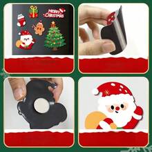 12pcs Christmas Decoration Fridge Magnets, Magnetic Fridge Stickers With Christmas Tree, Santa Claus, Snowman Patterns, Creative Small Gifts For Fridge, Door And Other Magnetic Surfaces - View 6