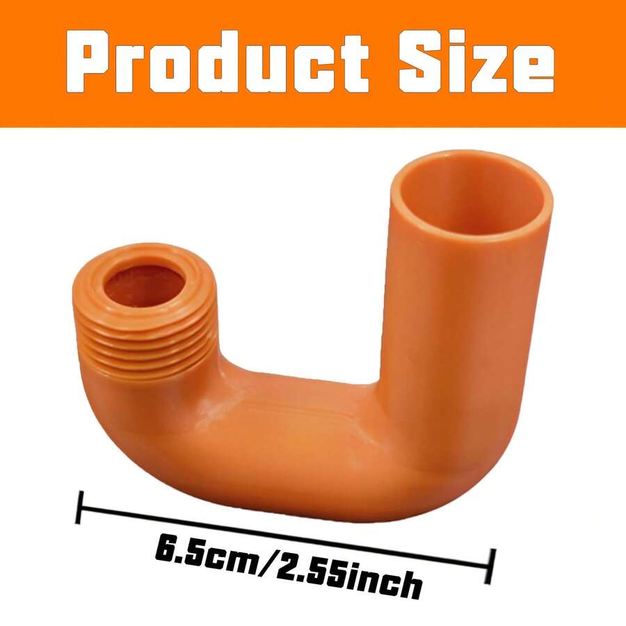 1pc Orange Bucket Rim Hose Hook Connector, Convenient Hose Rack Adapter, Easy To Fill Water And Garden Watering, Durable Plastic Pipe Joint - A - View 1