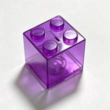 1PC-Colorful Building Block Storage Box-Ins Style Transparent Square Piggy Bank With Lid-Waterproof Dorm Desk Decor-Back To School-Office-Holiday-Gift - Multicolor - View 14