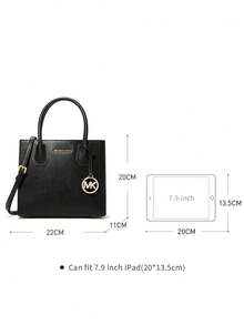 Michael Kors Mercer Medium Women's Crossbody Tote Bag, Fashion Handle Shoulder Bag With Detachable Pouch, Perfect Gift For Women - Black - View 6