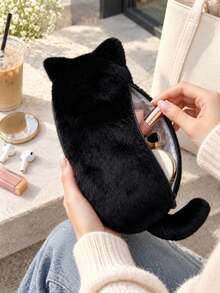 1 buah Tempat Pensil Plush Berbentuk Kucing, Tas Penyimpanan Alat Tulis Kapasitas Besar yang Lucu dan Lembut, Tempat Pena Kucing Lucu Gaya Jepang, Cocok untuk Sekolah, Kantor, Belajar, Penyimpanan Meja dan Pengorganisasian Barang Kecil, Kembali ke Sekolah - Kucing lucu - View 1