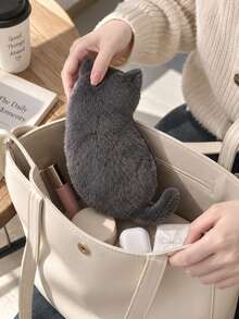 1 buah Tempat Pensil Plush Berbentuk Kucing, Tas Penyimpanan Alat Tulis Kapasitas Besar yang Lucu dan Lembut, Tempat Pena Kucing Lucu Gaya Jepang, Cocok untuk Sekolah, Kantor, Belajar, Penyimpanan Meja dan Pengorganisasian Barang Kecil, Kembali ke Sekolah - Kucing lucu - View 6