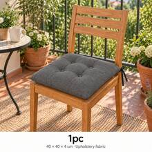 40 X 40 X 4 Cm Chair Seat Cushions, Square Polyester Chair Pads, 1, 2, 4 Or 6 Piece Packs, 8 Solid Colours - Dark Grey - View 4