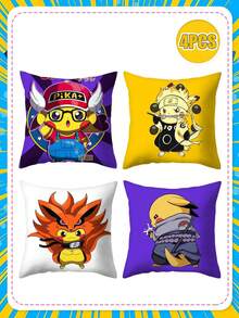 bandai Anime Printed Throw Pillow Set 4-Piece Set, 6 Pattern Combinations Available. High-Definition Prints, Not Prone To Fading. Soft Fabric. Home Decoration Good Item For Living Room, Sofa, And Bedroom Throw Pillows. - Multicolor - View 7