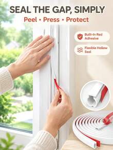 Self Adhesive Door Window Sealing Strip, Weather Stripping Noise Reduction Draft Stopper, Waterproof Dustproof Sound Insulation Rubber Seal For Door Frame Window Gap - Multicolor - View 3
