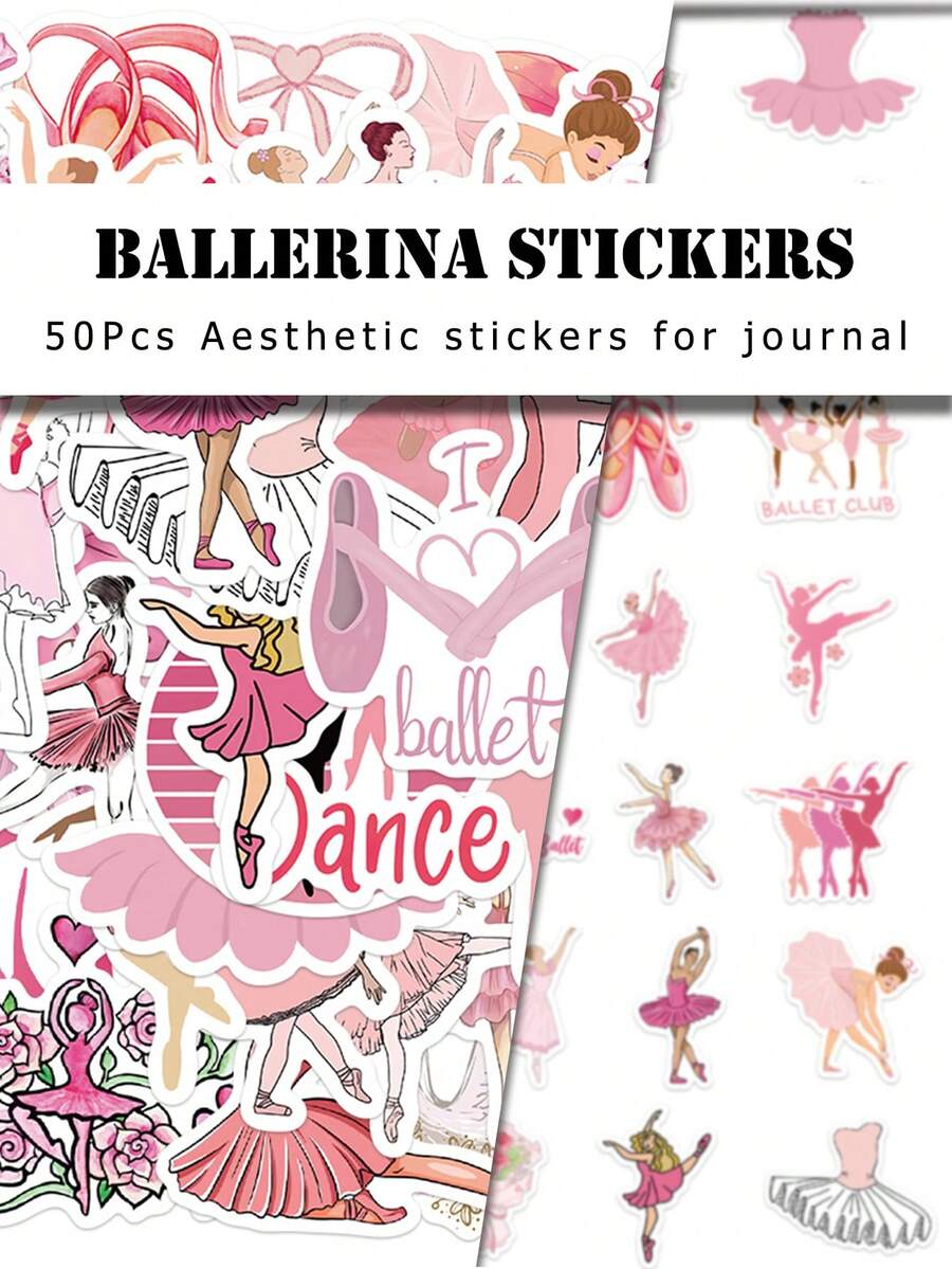 50 buah Stiker Balet untuk Koper, Buku Catatan, Perencana, Casing Ponsel, Dekorasi Doodle - 50 Stiker Balet TT242 - View 1