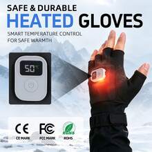 2000mAh Rechargeable Heated Gloves, Fingerless Half-Finger Design, 3 Temperature Levels, Palm Heating, Touchscreen Compatible, Winter Indoor/Outdoor Warmth Gear - HG122/HG126 - View 4