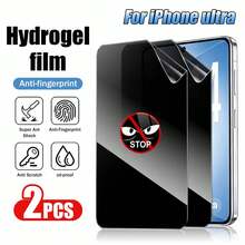 XINHONGYU 隱私水凝膠內膜，相容 iPhone DUO 18 Pro Max 18 Pro (2片)，抗指紋水凝膠膜，相容 iPhone 17 Pro Max 6.9 吋，柔軟 TPU 螢幕保護貼，抗指紋解鎖，抗眩光，抗反光，非鋼化玻璃 - 黑色 - 查看 6