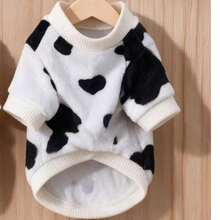 Pet Home Wear Black And White Cow Print Outfit, Suitable For Small Animals - Black - View 3