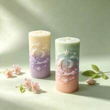 Connected Star Cylinder Silicone Mold DIY Handmade Candle Aromatherapy Plaster Soap Silicone Mold - White - View 3