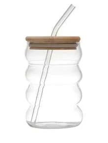 KEMORELA 1pc/2pcs/4pcs Transparent Glass Cup, Cold Drink Cup, Breakfast Milk Cup, Cocktail Cup - White - View 9