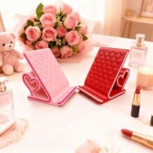 Romantic Heart-Shaped Phone Stand - Perfect Valentine's Day Gift For Her, Stylish Desktop Decor, Portable & Anti-Slip, Multi-Scenario Use: Live Streaming/Work/Broadcasting/Online Learning - New Arrival - View 4