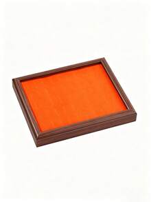 Wooden Ring Display Tray With Multi-Color Velvet Slots, Jewelry Organizer For Home Vanity, Countertop Display Prop - Multicolor - View 9