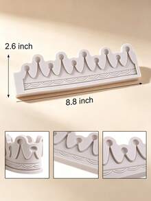 3D Circle Crown Fondant Mold - Silicone Sugarcraft Mold For Fondant, Gumpaste, Polymer Clay - Cake Topper Decorating Tools - Light Grey - View 10