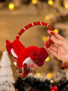 2 buah Penutup Telinga Dekorasi Natal untuk Pesta, Motif Kartun Santa Claus, Penutup Telinga Hangat - MultiWarna - View 3