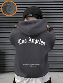 Tween Boy Fun Print Pullover Sweatshirt, Warm And Comfortable Thermal-Lined Pullover Sweatshirt For Autumn/Winter - Dark Grey - View 3