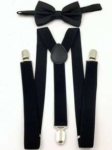 1 Set Bowknot And Suspenders, Vintage Accessories, Suitable For Theme Parties, Vintage Balls, Costume Parties, Anniversary Celebrations And Dramatic Performances, Halloween - A - View 2