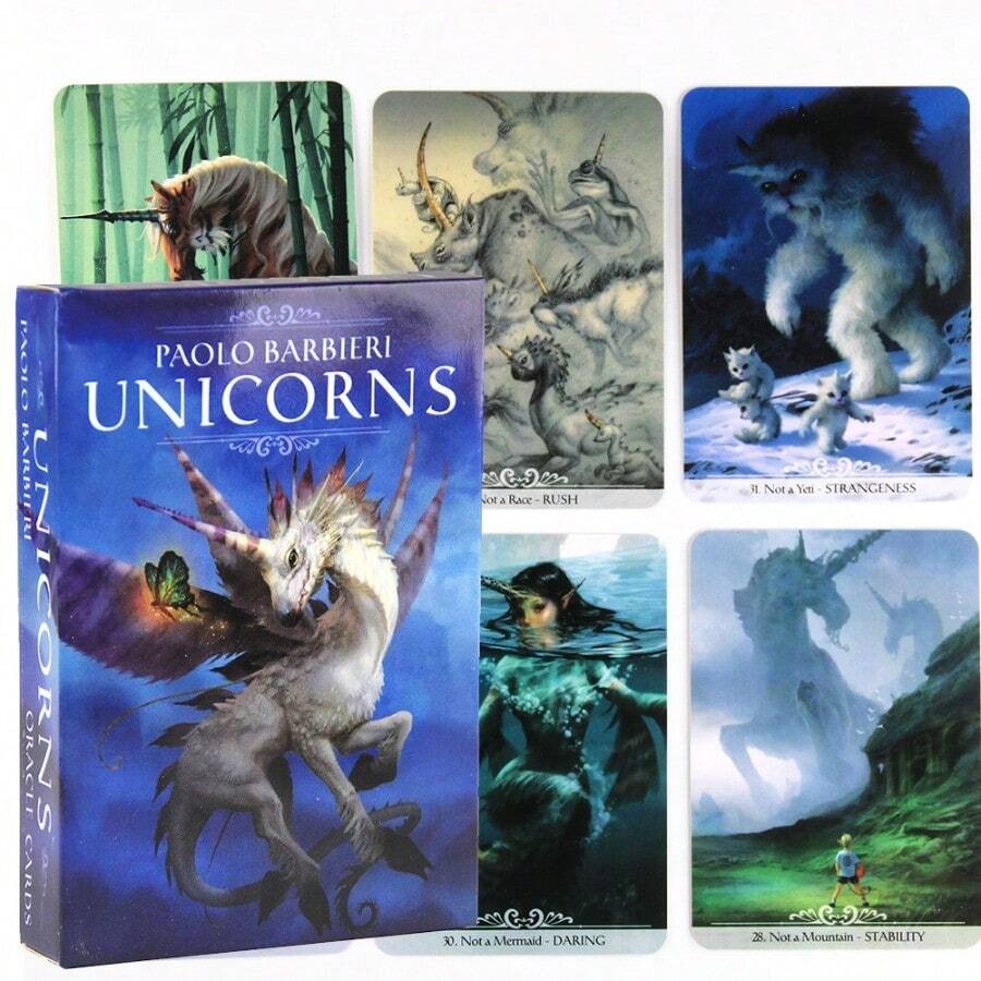 Barbieri Unicorns Oracle Cards Tarot Divination Card Games - White - View 1