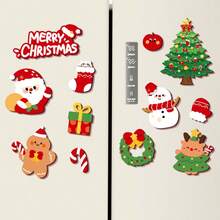 12pcs Christmas Decoration Fridge Magnets, Magnetic Fridge Stickers With Christmas Tree, Santa Claus, Snowman Patterns, Creative Small Gifts For Fridge, Door And Other Magnetic Surfaces - View 2